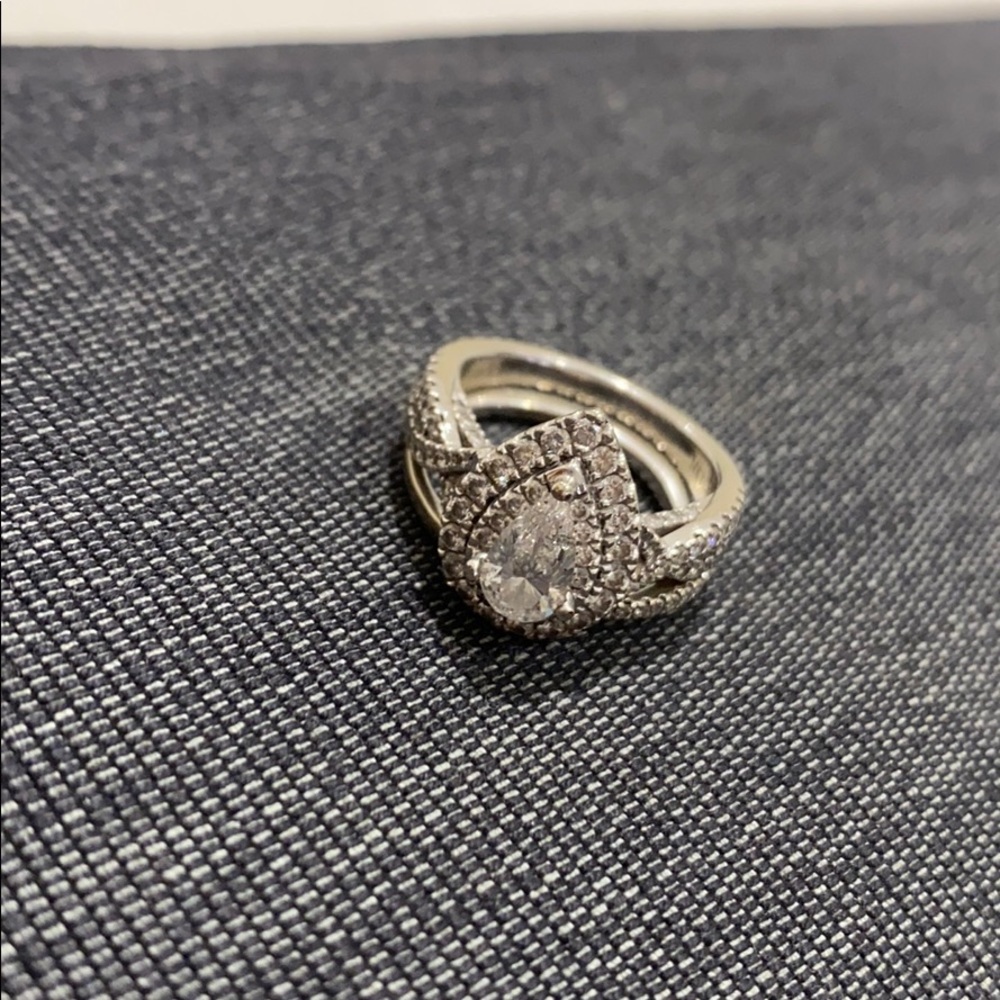 Diamond Twist Engagement Ring in 14K White Gold